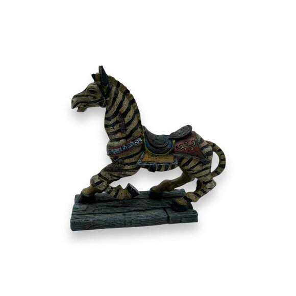 Vintage Zebra Figurine Horse Statue 5” Handcrafted Resin Home Decor Collectible - Picture 4 of 8
